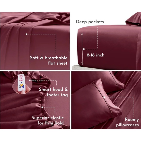 California Design Den Sateen Solid Sheet Set King - Picture 4 of 4